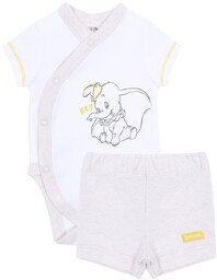 Biało-beżowe body+spodenki Dumbo DISNEY