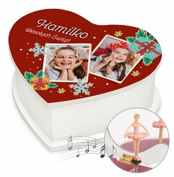 Szkatułka na biżuterię w kształcie serca z pozytywką