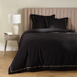 Jednokolorowa pościel z perkalu z lamówką Perlamo 200x200