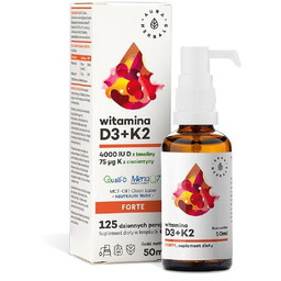 AURA HERBALS Witamina D3 4000+ K2 krople, 50ml