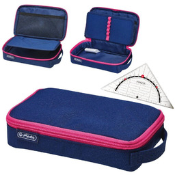 Piórnik kosmetyczka saszetka + ekierka 2GO HERLITZ