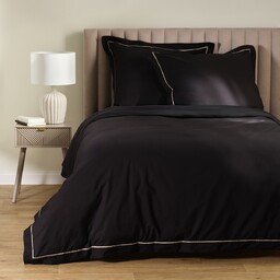 Jednokolorowa pościel z perkalu z lamówką Perlamo 160x200