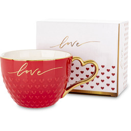 Kubek z porcelany czerwono złoty w opakowaniu 500ml