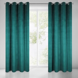 Eurofirany Zasłona gotowa na przelotkach 140x250 zielona ciemna