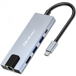 Qoltec HUB Adapter USB-C 5w1 USB-C PD 100W