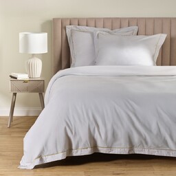 Jednokolorowa pościel z perkalu z lamówką Perlamo 160x200