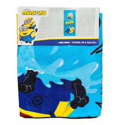 Minions Ręcznik plażowy 100% bawełna 70x140cm niebieski