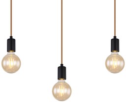 Globo Wisząca lampa rustykalna Gregor 15539-3H belka drewniana