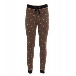 GUESS LEGGINSY Z WZOREM GEOMETRYCZNYM I CZARNYMI LAMPASAMI