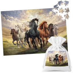 PUZZLE TRADYCYJNE - KOŃ KONIE JAZDA KONNA HOBBY