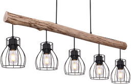 Globo Wisząca lampa drewniana Mina 15326-5N czarna drewniana