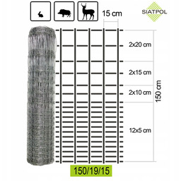 Siatka Ogrodzeniowa Leśna 150cm wysokość rolka 50m