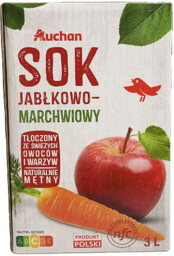 Auchan - Sok jabłkowo - marchwiowy tłoczony