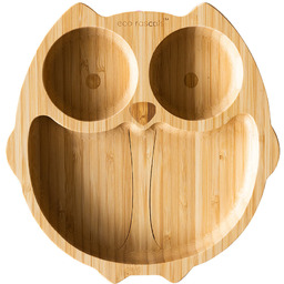 Ecorascals, Miseczka bambusowa z przyssawką, Zielona Sowa