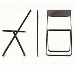 Składane krzesło Slim brązowe, minimalistyczne, niewielkie, konferencyjne, eventowe