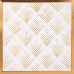 Eurofirany Obraz Blanca 2 53x53 biały złoty romby