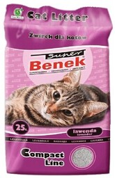 SUPER BENEK Żwirek dla kota Compact Lawenda 25
