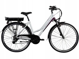 Rower Elektryczny Damski Trekkingowy 28 250W Amortyzacja Shimano