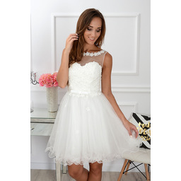 Sukienka Euforia kwiatuszki 3D biała