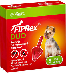 Fiprex DUO Spot-on dla psów - S: 2-10