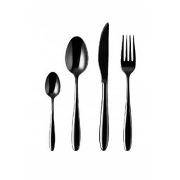 Sztućce czarne błyszczące, Black Luxure, zestaw sztućców, komplet