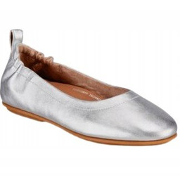 FITFLOP BALERINY DAMSKIE SKÓRZANE SREBRNE ZE ŚCIĄGACZEM 38,5