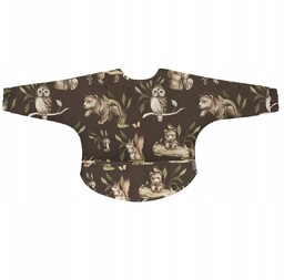 Śliniak BabySteps fartuszek odcienie brązu i beżu, zielony