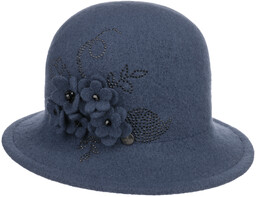 Kapelusz Wełniany Pilanos by Lierys, niebieski, One Size