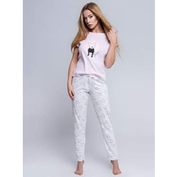 Piżama Ofelia - XL Różowo-Biały