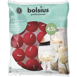 Bolsius Świece pływające czerwone 20 sztuk średnica 45