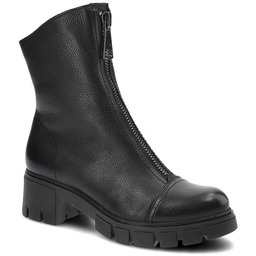 Simen Czarne Botki Damskie Skórzane Modne Obuwie