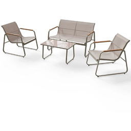 ZESTAW MEBLI OGRODOWYCH TARASOWYCH SOFA 2 FOTELE STÓŁ