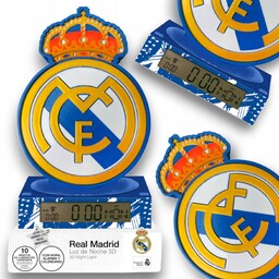 Lampka 3D Real Madrid z budzikiem zegarem Led