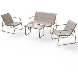 ZESTAW MEBLI OGRODOWYCH TARASOWYCH SOFA 2 FOTELE STÓŁ