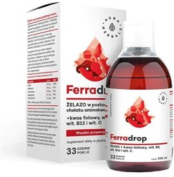 Aura Herbals Ferradrop Żelazo + Kwas foliowy, wit.