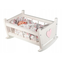 Drewniana kołyska dla lalek nosidełko dla lalek rożek