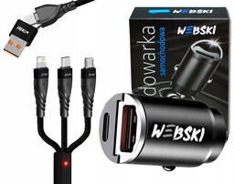 Ładowarka Samochdowa Usb A QC3.0 Usb C 20W