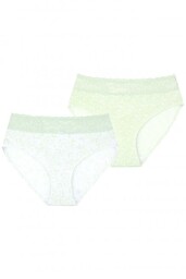 Bawełniane figi damskie (2 pack) z koronkową gumką