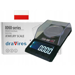 Waga Elektroniczna Jubilerska draVires 50g 0.001g naklejka