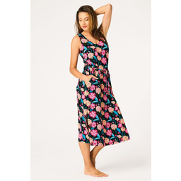Sukienka bambusowa długa w kwiatowy print LHD 516