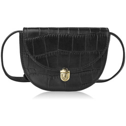 Torebka damska skórzana mała kompaktowa kopertówka czarna Paolo