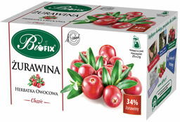 Herbata BIFIX zwykła żurawina 25szt -g-herbatkaBIFIXcz25t-