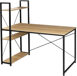 Elior Industrialne biurko komputerowe z regałem modern oak