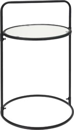 Stolik kawowy Efin okrągły szklany na metalowej czarnej