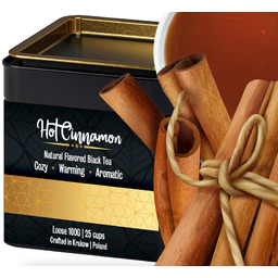 Hot Cinnamon Czarna Liściasta Herbata Puszka 100g Cynamonowa