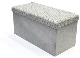 Pufa Intesi Velse prostokątna szara ze schowkiem składana
