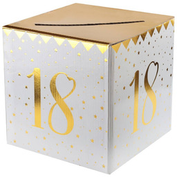Pudełko na koperty z życzeniami, prezentami na 18-tkę