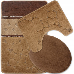 Dywaniki Łazienkowe Komplet 3 Szt. 50X80 Antypoślizgowy Duży