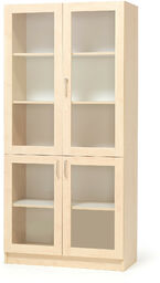 Szafa THEO, 4 drzwi szklane, 2100x1000x470 mm, brzoza