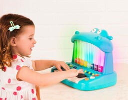 Hippo Pop Play Piano Keyboard ze skaczącymi ptaszkami